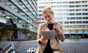 Woman drinking coffee